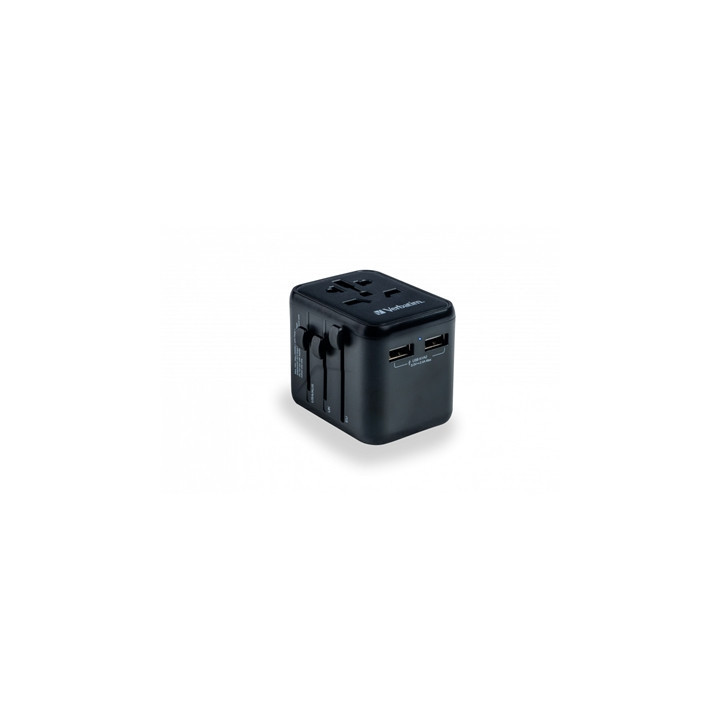 Verbatim UTA-01 Universal Travel Adapter with 2 x USB-A Ports 12W