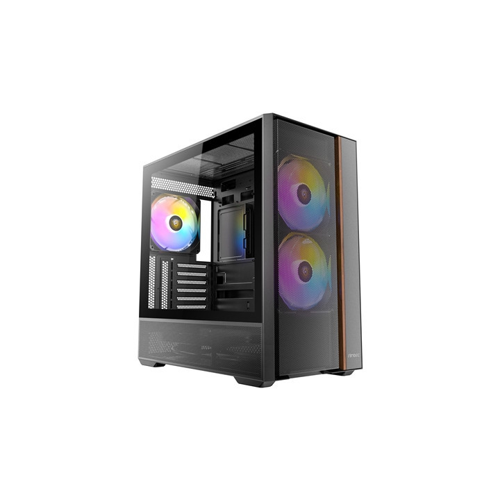 Antec FLUX Rear Mid Tower Gaming Case  1 x USB Type-C / 2 x USB 3.0  Tempered Glass Side Window Panel  Multi-directional Vent De