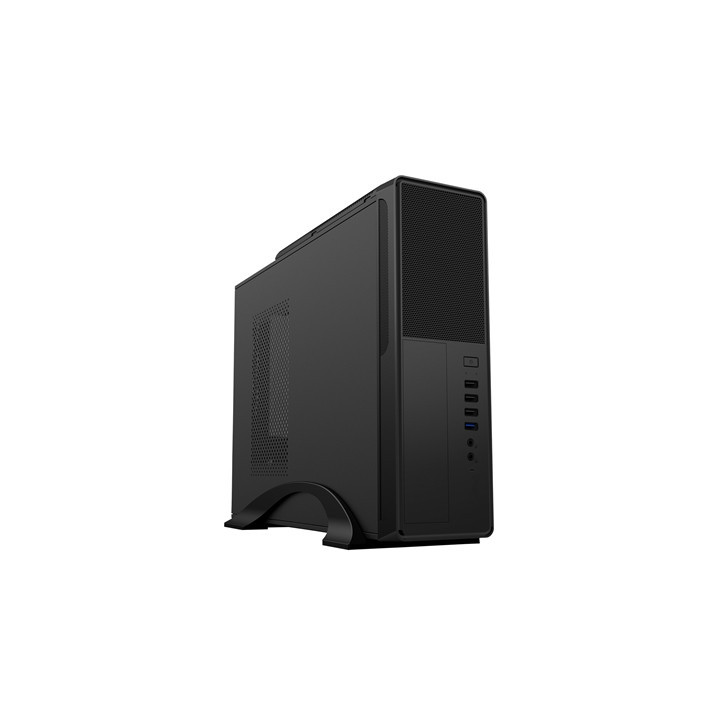 CiT S014C Black Slim Micro ATX/ITX Desktop Case with 300W Power Supply  USB 2.0  USB 3.0 Type-A & Type-C Ports