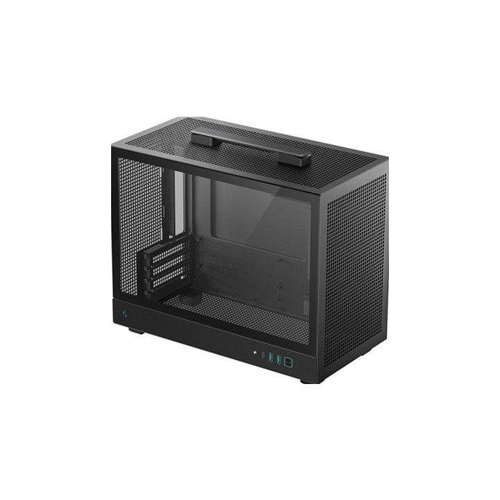 DeepCool CH160 PLUS Micro-ATX Mini Tower PC Case  Tempered Glass  High-Airflow Mesh Design  USB-C & USB 3.0 Front I/O  Supports 