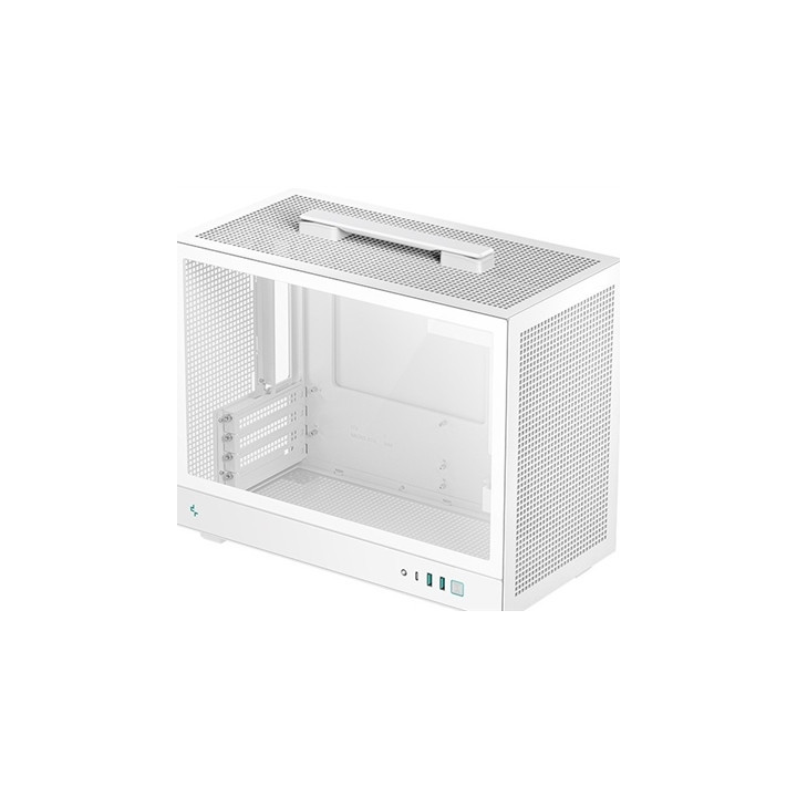 DeepCool CH160 PLUS Micro-ATX Mini Tower PC Case  Tempered Glass  Mesh Airflow Design  240mm Radiator Support  USB-C & USB 3.0 F