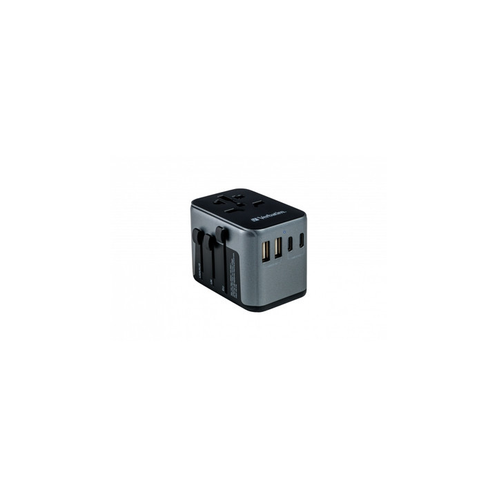 Verbatim UTA-03 Universal Travel Adapter with 1 x USB-C PD 30W & QC 3.0 / 2 x USB-C / 2 x USB-A