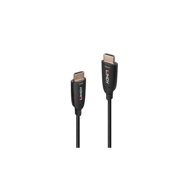 Lindy 38510 10m HDMI (M) 2.1 Anthra Line 7680x4320@60Hz / 3840x2160@120Hz Fibre Optic Hybrid Cable - Black
