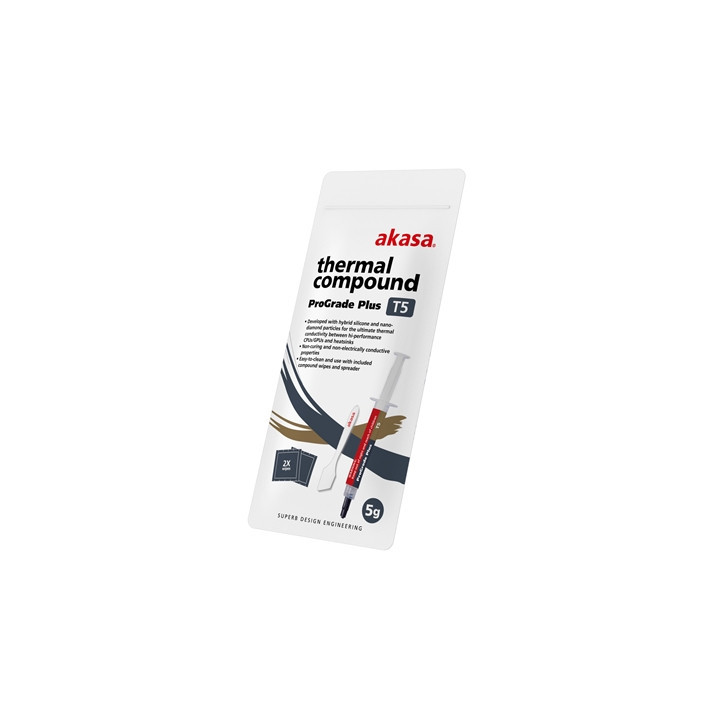 AKASA AK-T565-5G T5 Pro-Grade+ Thermal Compound Syringe  5g  Grey  Ultra-Performance with Hybrid Silicone & Nano-Diamond Particl