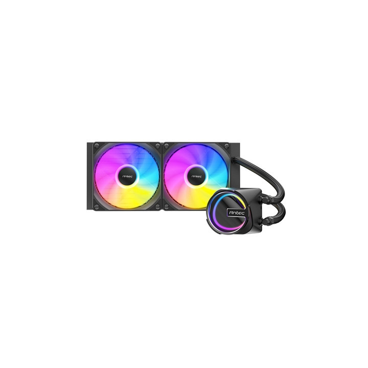 Antec Skeleton 240 ARGB Liquid CPU Cooler  Universal Socket  Black  240mm Radiator  PWM up to 2000 RPM Cooling Fans  Addressable