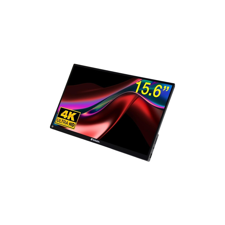 Verbatim Portable 15.6“ Touch Monitor 4K UHD ALU  3840 x 2160 Resolution  60HZ  Built-in Kickstand  Tilt: From 0 Up To 85