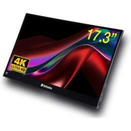 Verbatim Portable 17.3 Inch Touchscreen Monitor 4K UHD ALU  HDMI  2x USB-C  3840 x 2160 Resolution  60Hz  Built-in Kickstand  Ti