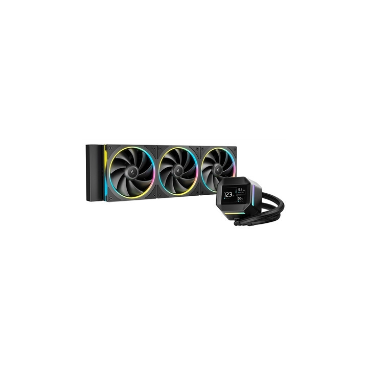 DeepCool LM360 Liquid CPU Cooler with 2.4“ IPS Display  360mm AIO  Triple 120mm ARGB Fans  Anti-Leak Technology  PWM Pump  Intel