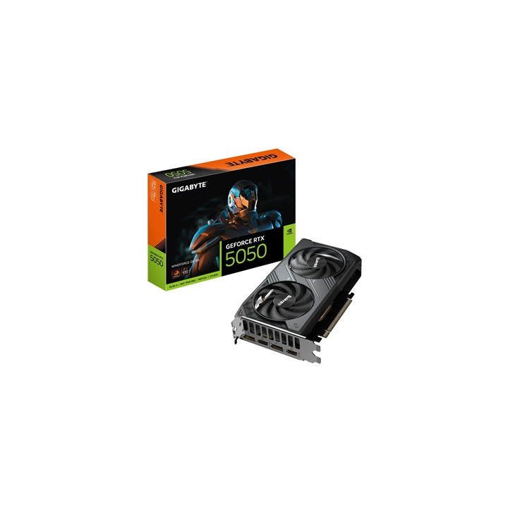 Gigabyte NVIDIA GeForce RTX 5050 WINDFORCE OC 8GB GDDR6 Graphics Card  2560 CUDA Cores  2587 MHz Core Clock  Dual Fan  2x Displa