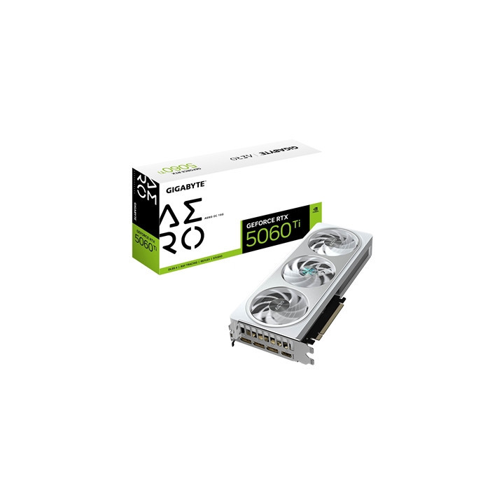 Gigabyte NVIDIA GeForce RTX 5060 Ti AERO OC 16GB GDDR7 Graphics Card  4608 CUDA Cores  2647 MHz Core Clock  Triple Fan  3x Displ