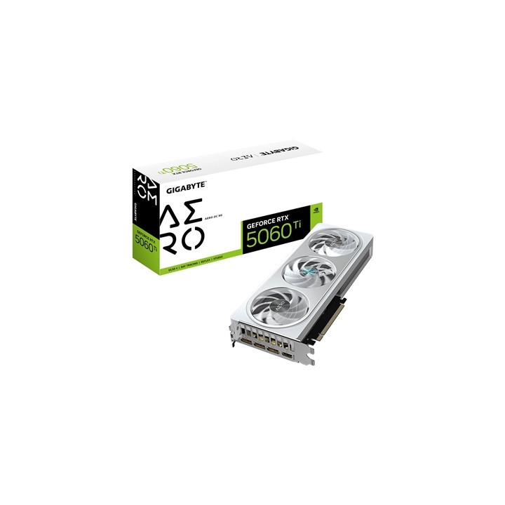 Gigabyte NVIDIA GeForce RTX 5060 Ti AERO OC 8GB GDDR7 Graphics Card  4608 CUDA Cores  2647 MHz Core Clock  Triple Fan  3x Displa