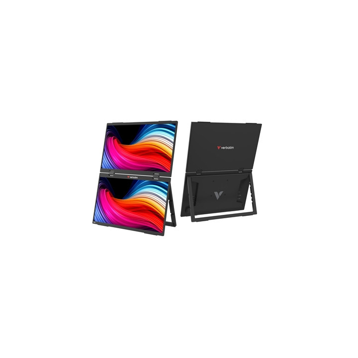 Verbatim Portable 15.6 Dual Monitor Essentials  1920 x 1080 Resolution  60Hz  Vesa 75 x 75mm  Built in Speakers 2 x 1W