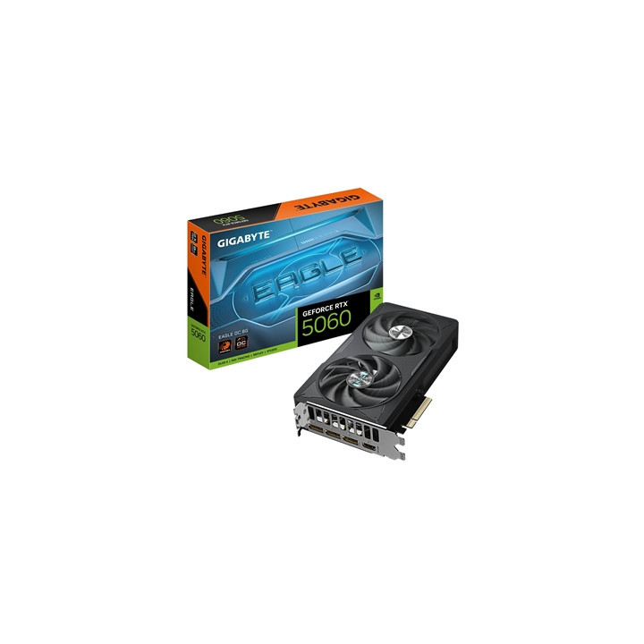 Gigabyte NVIDIA GeForce RTX 5060 EAGLE OC 8GB GDDR7 Graphics Card  3840 CUDA Cores  2550 MHz Core Clock  Dual Fan  3x DisplayPor