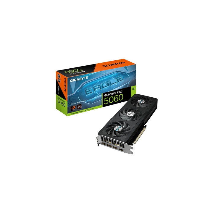 Gigabyte NVIDIA GeForce RTX 5060 EAGLE MAX OC 8GB GDDR7 Graphics Card  3840 CUDA Cores  2550 MHz Core Clock  Triple Fan  3x Disp