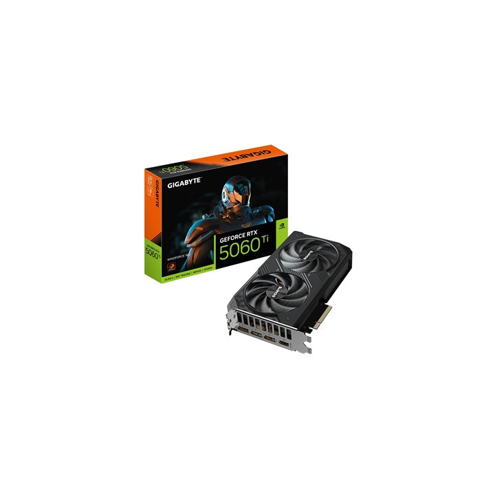 Gigabyte NVIDIA GeForce RTX 5060 Ti WINDFORCE 16GB GDDR7 Graphics Card  4608 CUDA Cores  2572 MHz Core Clock  Dual Fan  3x Displ