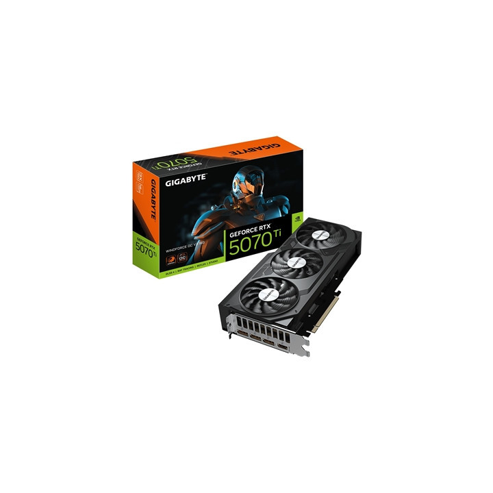 Gigabyte NVIDIA GeForce RTX 5070 Ti WINDFORCE OC V2 16GB GDDR7 Graphics Card  8960 CUDA Cores  2497 MHz Core Clock  Triple Fan  