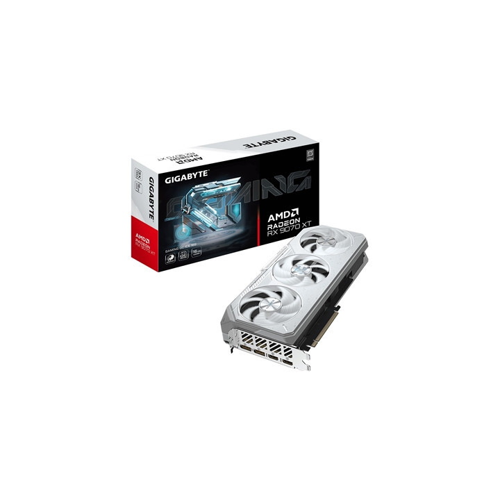 Gigabyte AMD Radeon RX 9070 XT GAMING OC ICE 16GB GDDR6 Graphics Card  4096 Streams  2520 MHz Core Clock  Triple Fan  RGB  2x Di