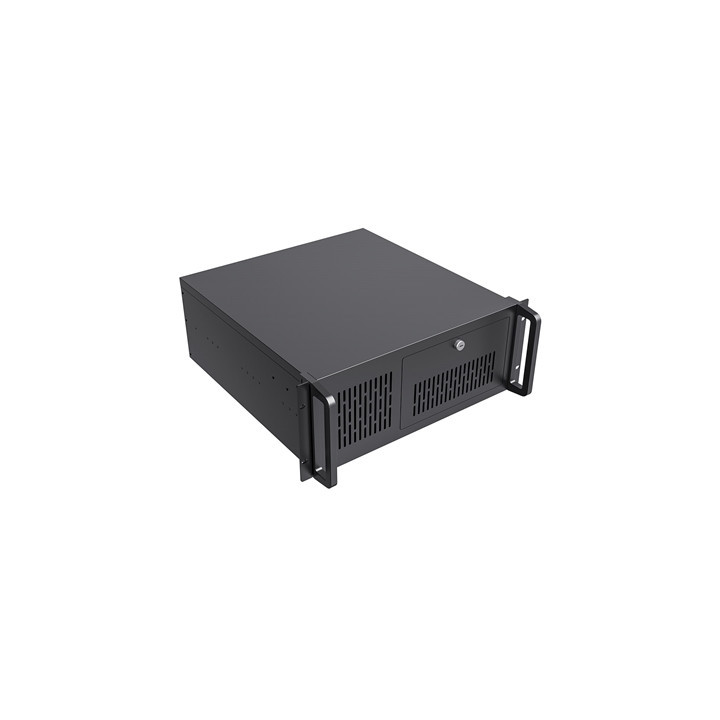 CiT 4U Rackmount Server Case 500mm  Heavy-Duty Industrial Chassis with Lockable Front Door  Supports ATX/mATX  8x Internal HDD B