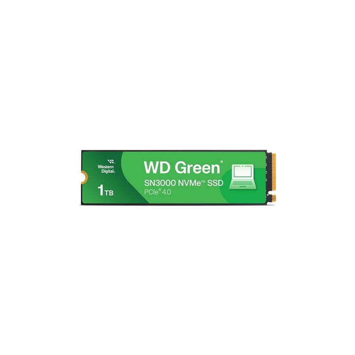 WD Green SN3000(WDS100T4G0E-00CPSO) 1TB NVMe SSD  M.2 Interface  PCIe Gen4  2280  Read 5000MB/s  Write 4200MB/s  3 Year Limited 
