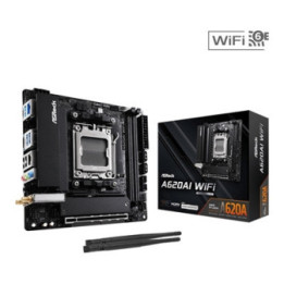 ASRock A620AI WIFI AMD AM5 Socket Motherboard  Mini-ITX  2x DDR5 Slots  2x M.2 Sockets  2.5GbE LAN  Wi-Fi 6E  1x HDMI Port