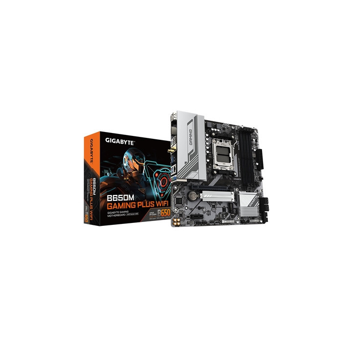 Gigabyte B650M GAMING PLUS WIFI (Rev. 1.2) AMD AM5 Socket Motherboard  Micro-ATX  4x DDR5 Slots  2x M.2 Sockets  Fitted I/O Shie