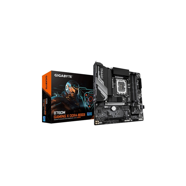 Gigabyte B760M GAMING X DDR4 GEN5 Intel 1700 Socket Motherboard  Micro-ATX  4x DDR4 Slots  2x M.2 Sockets  Fitted I/O Shield  2.