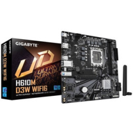 Gigabyte H610M D3W WIFI6 (Rev. 1.1) Intel 1700 Socket Motherboard  Micro-ATX  2x DDR5 Slots  1x M.2 Socket  GbE LAN  Wi-Fi 6  1x