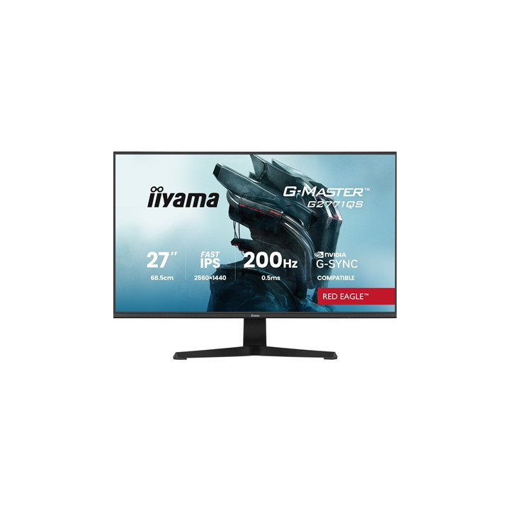 iiyama G-Master Red Eagle gaming monitor G2771QS-B1 27“ Black  Ultra Slim Bezel  QHD Resolution  IPS  200Hz  0.5ms  Nvidia G-Syn