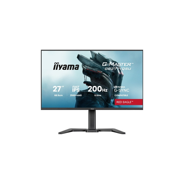 iiyama G-Master Red Eagle gaming monitor GB2771QSU-B1 27“ Black  Height Adjustable  QHD Resolution  Ultra Slim Bezel  IPS  200Hz