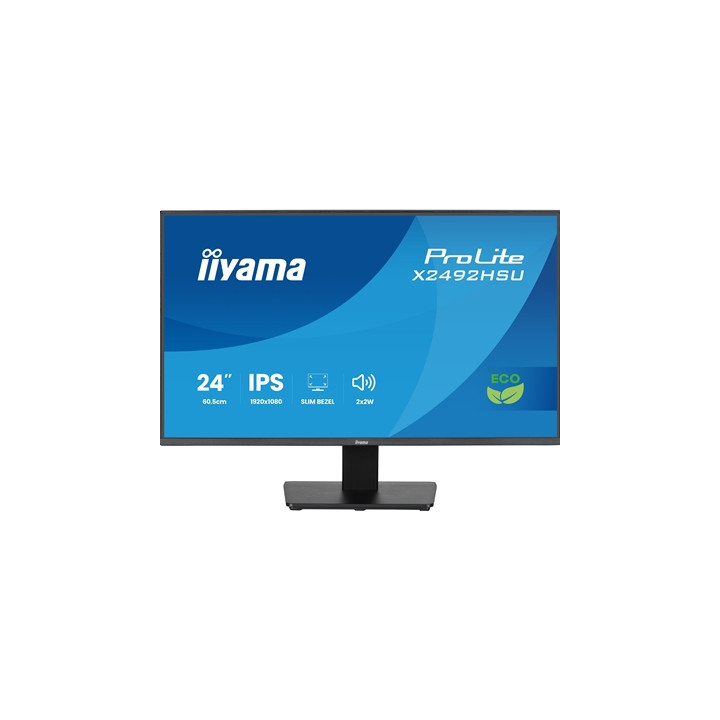 iiyama ProLite monitor X2492HSU-B1 24-Inch  Full HD  IPS  120Hz  Black  4-side slim bezel and B energy class  HDMI  Display Port