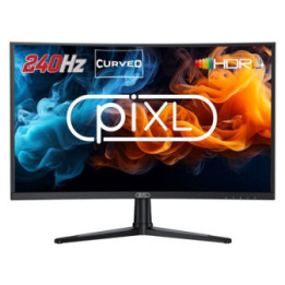 piXL PX27CC301B 27 Inch 240Hz HDR 10+ Full HD Curved Gaming Monitor with 1920 x 1080 Resolution  1ms Response Time  HDR 10+  Dis