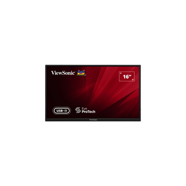 Viewsonic VA1650 16 inch USB-C Lightweight Portable IPS Monitor  Full HD  60Hz  HDMI (v1.4)  VESA  Built in Foldable Stand