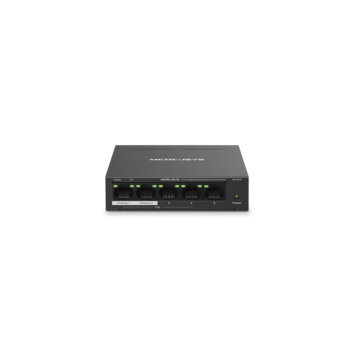 Mercusys MS105GP 5-Port Gigabit Desktop Switch with  4-Port PoE+