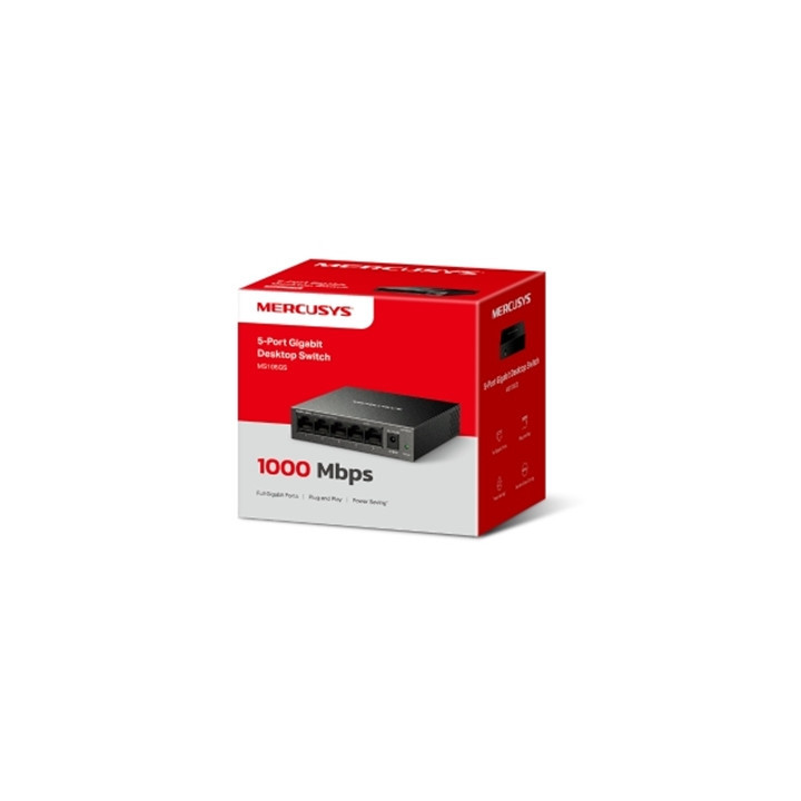 Mercusys MS105GS 5 Port Gigabit Ethernet Network Switch Steel Case