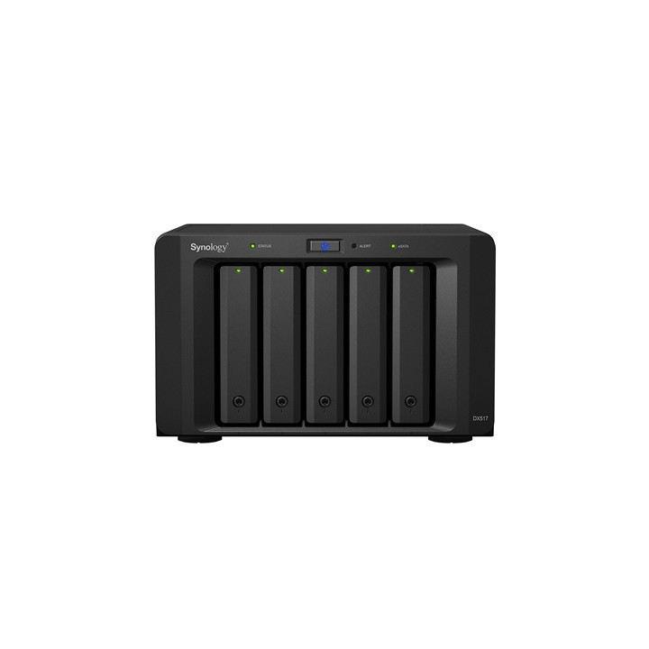 Synology DX517 5-Bay Expansion Unit  Supports up to 80TB  Hot Swappable Drives  3 Year Warranty