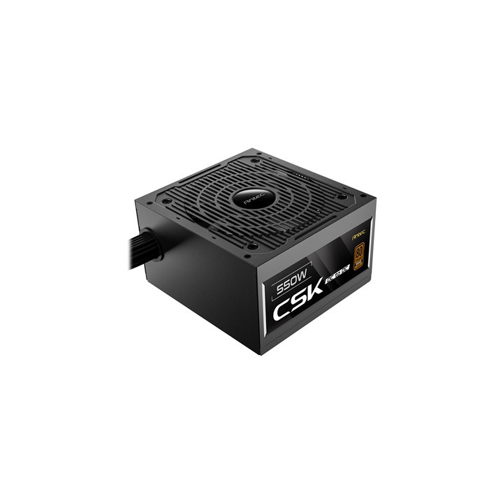 Antec CSK550DC 550W Power Supply  80 Plus Bronze Certified  ATX 12V 2.52  Non-Modular  DC-to-DC  Flat Black Cables  120mm Quiet 