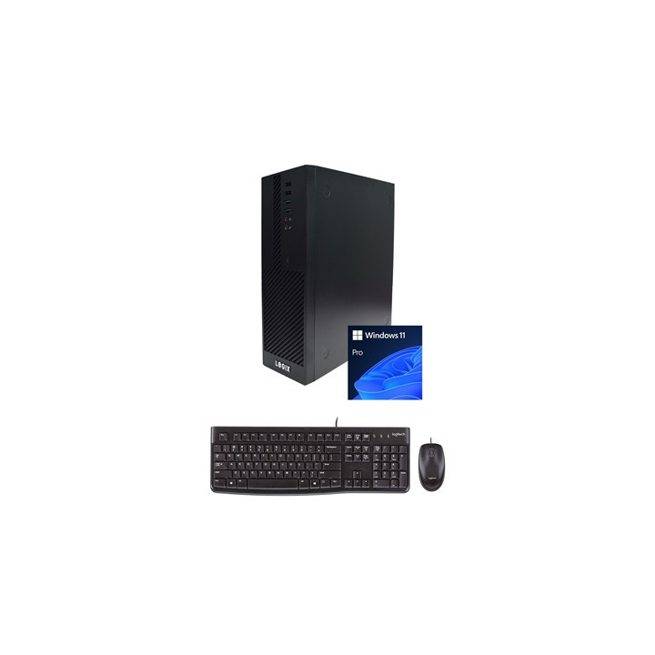 LOGIX 14th Gen Intel Core i3 Quad Core Small Form Factor SFF Business / Education PC with 8GB RAM  500GB SSD  Windows 11 Pro  Ke