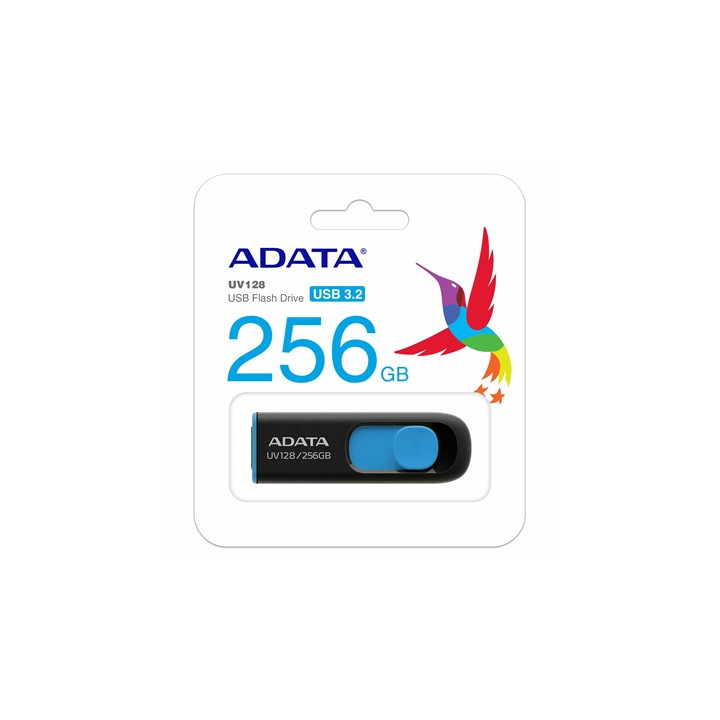 Adata DashDrive UV128 256GB USB 3.0 Flash Drive  Black and Blue