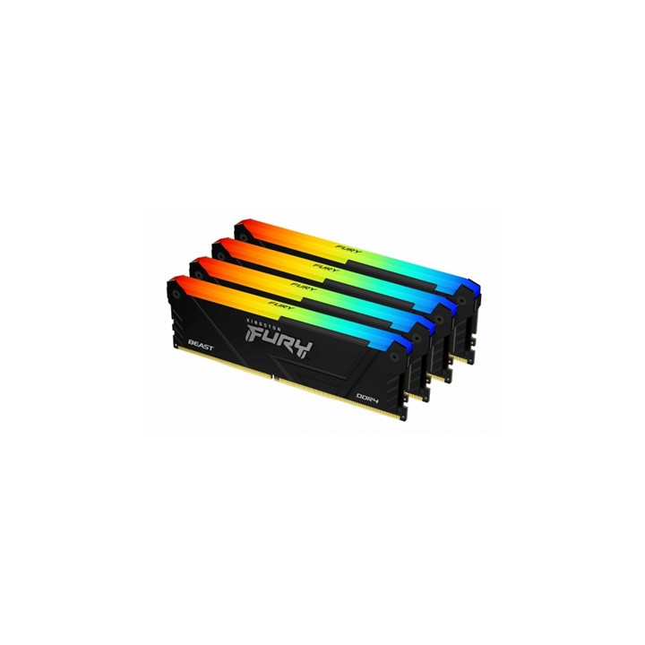 Kingston FURY Beast KF436C18BB2AK4/128 128GB (4x 32GB) DIMM System Memory  3600MHz  DDR4  CL18  Black  RGB  Intel XMP