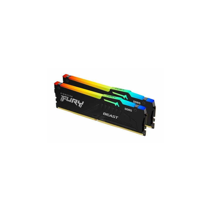 Kingston FURY Beast KF552C40BB2AK2-64 64GB (2x 32GB) DIMM System Memory  5200MHz  DDR5  CL40  Black  RGB  Intel XMP