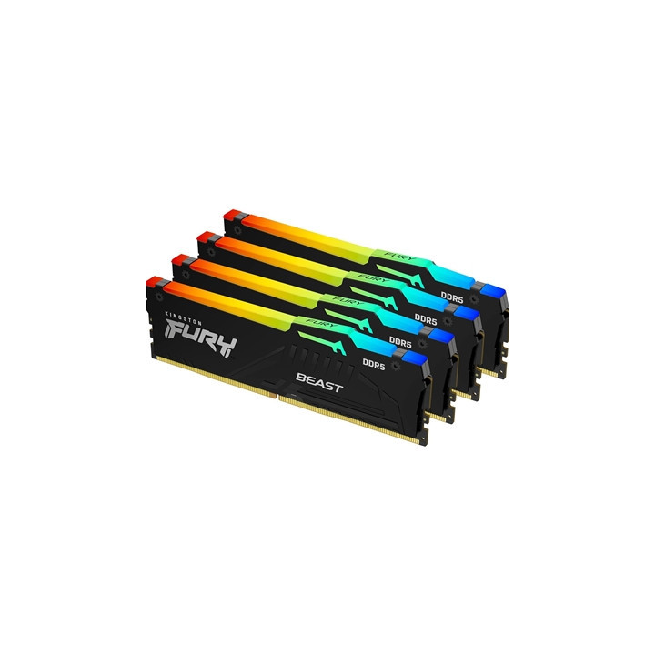 Kingston FURY Beast KF556C40BBAK4-128 128GB (4x 32GB) DIMM System Memory  5600MHz  DDR5  CL40  Black  RGB  Intel XMP