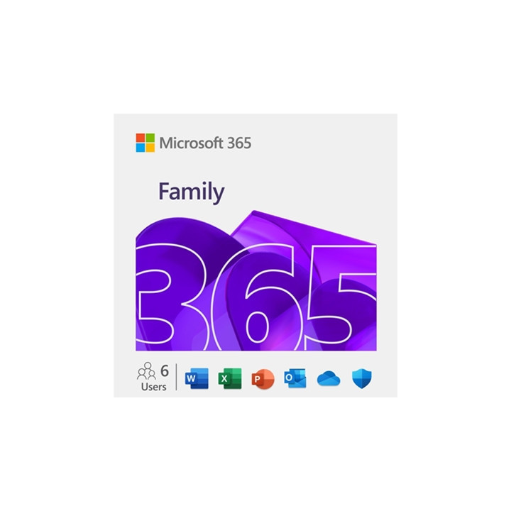 Microsoft 365 Family Medialess Latest Version - 1 Year Subscription 6 Users  up to 5 devices  - Electronic Download ESD