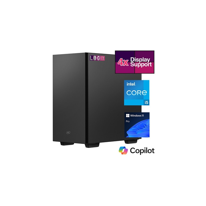 LOGIX Micro Tower - Designed for CCTV Use - Intel i5 Processor  16GB Kingston Memory  500GB Kingston SSD  Output to 4 Monitors  