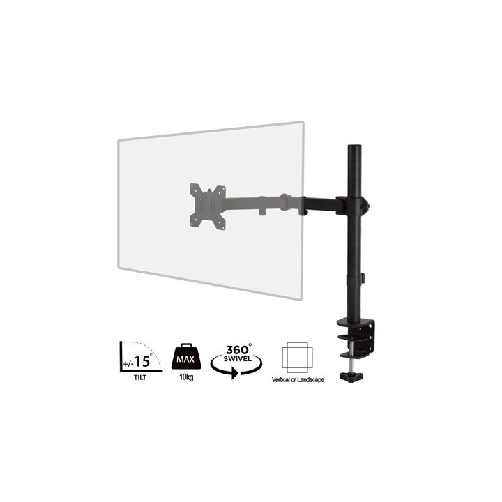 piXL Desk-Mounted Fully-Adjustable Single Monitor Arm for Screens up to 32 inch with VESA Mount & Built-In Cable Management