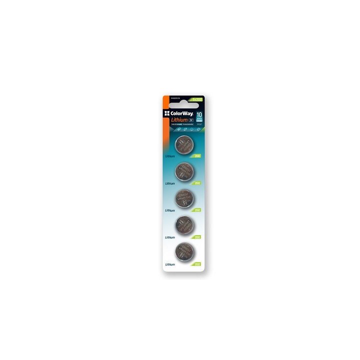 Colorway Lithium Power Blister Pack of 5 Coin Cell CR2032 Batteries