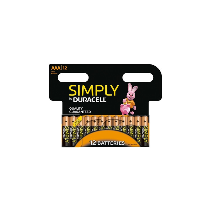 Duracell Simply Alkaline Pack of 12 AAA Batteries