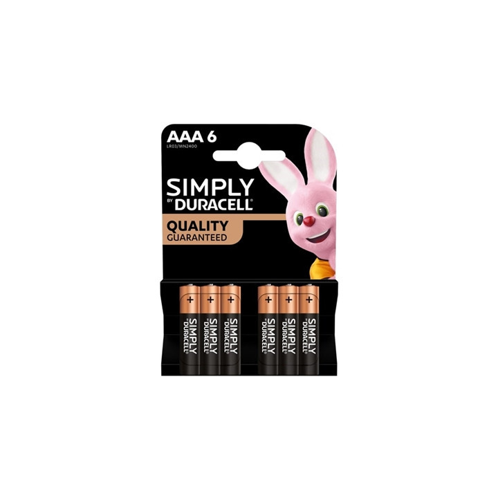 Duracell Simply Alkaline Pack of 6 AAA Batteries