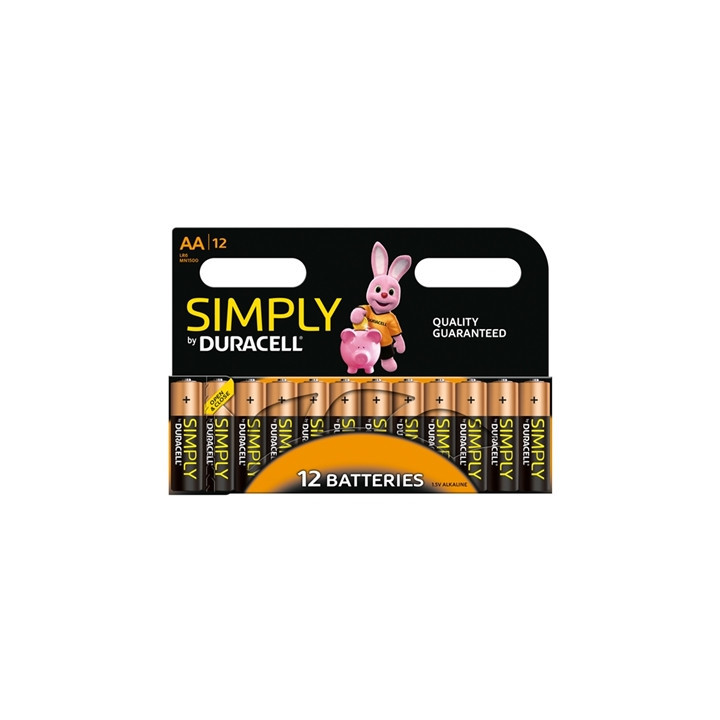 Duracell Simply Alkaline Pack of 12 AA Batteries