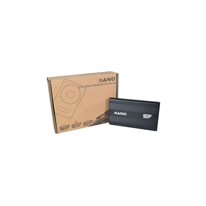 Maiwo 2.5 Inch External Hard Drive Enclosure  USB 3.0  5Gbps  Black  For SATA III HDD/SSD