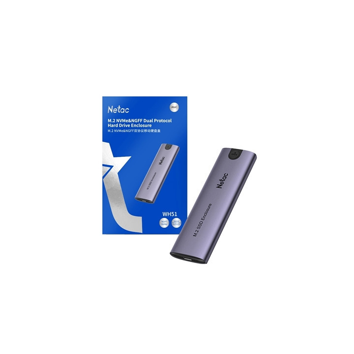 Netac M.2 NVMe/SATA External Enclosure  USB3.1  Aluminum  10Gbps  USB C to C  USB C to A